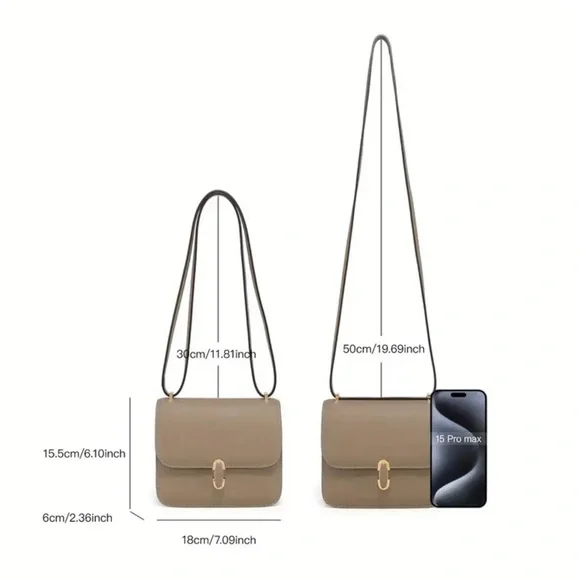 Women Handbag Leather Shoulder Crossbody Bag Small Square Bag - Picture 6 of 15